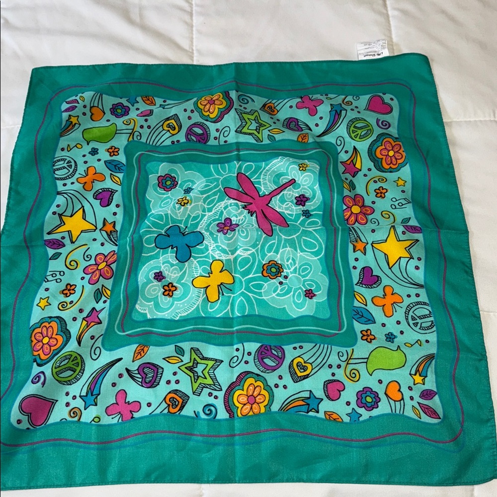Little brownie-Colorful Butterfly and Floral Scarf.